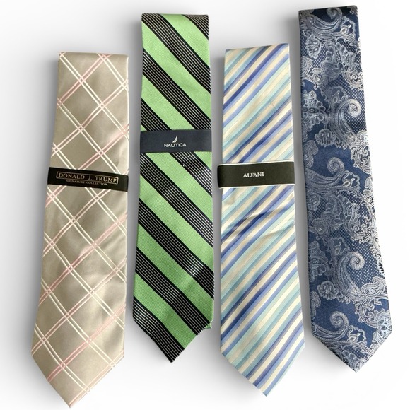 Designer‎ Men's Silk Ties - Lot of 4 Ties – Nautica Alfani Forsyth Trump NWT
